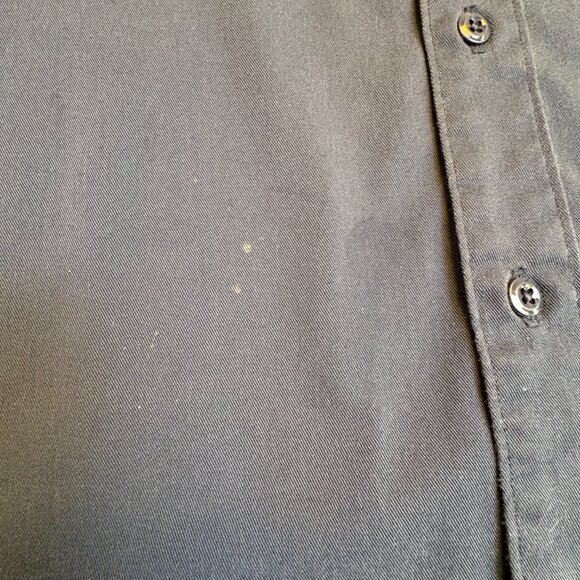 Carhartt Workwear Button Up Shirt Mens Large Blue Short Sleeve Flawed - Picture 8 of 8